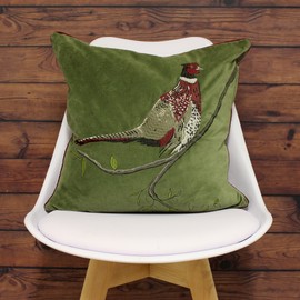 Riva Home Hunter Velvet Cushion Cover, Green, 45 x 45cm