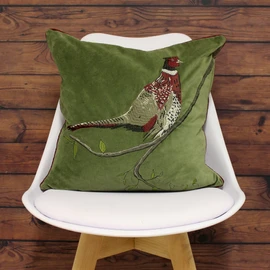 Riva Home Hunter Velvet Cushion Cover, Green, 45 x 45cm