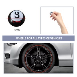 5 Pack Tire Valve Stem Cap Cover, Leakproof Valve Stem Caps with Ball Design, Corrosion Resistant Wheel Valve Covers, Universal Car Accessories (8# Black)