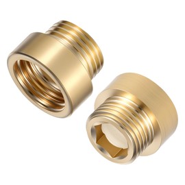 Kifmurase Brass G1/2 Male to Female Thread, 2 Pack Shower Head Extension Arm, 20mm Length Fitting Shower Extension Tube Coupler Copper Extender Arm for Garden Faucet Outdoor Industrial