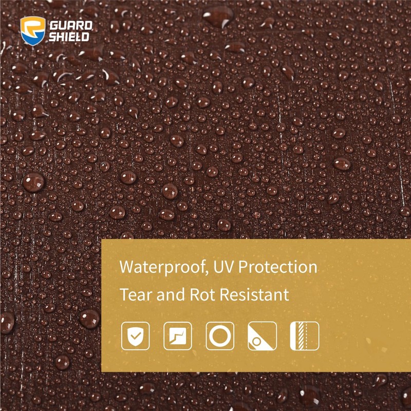 GUARD SHIELD Brown/Green Tarps Heavy Duty Plus+ Waterproof 12x20 Feet,