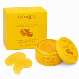 BIOAQUA Parches para Ojos de Cúrcuma y Colágeno, Hidratantes, 80 Parches, 100g                                                                        