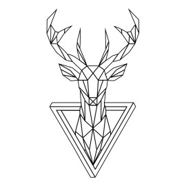 Mebix TRD Pegatina De Pared Decorativa Geométrica De Ciervo Para Hogar Color Negro