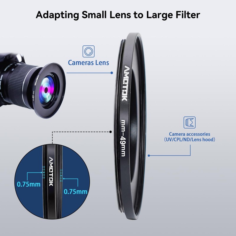 42 mm Lens to 49 mm Camera Lens Adapter, 42