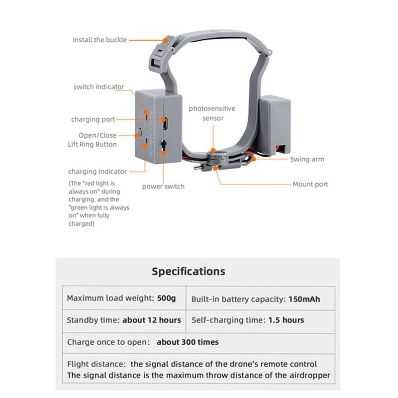 LICHIFIT Drone Airdrop System + Landing Gear for DJI Air