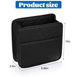 Lusofie Car Seat Back Organizer, Dual Layer Backseat Hanging Storage Pocket, Large Capacity Car Storage Organizer, Travel Essentials Accessories for Most Vehicles(Black)