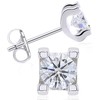 Moissanite Stud Earrings, 1ct Round Cut D Color VVS1 Clarity