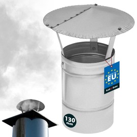 KOTARBAU® Chimney Hood Galvanised Steel 130 mm Chimney Rain Cover Chimney Cover Chimney Rain Cover Chimney Rain Cover Chimney Rain Hat