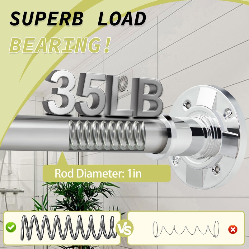 VIOREMOS Tension Curtain Rod 31 to 112 In Extra Long