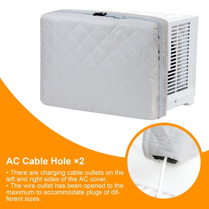 Demao Grey Window AC Covers for Inside, 21" × 15"×