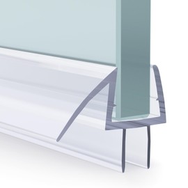 AmazerBath 3 PCS Shower Door Bottom Seal for 1/2 Inch Glass - (15.75 Inches x 3), 3 Section Segmented Shower Installation Kit Frameless Glass Door Seal Strip