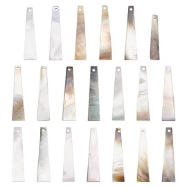 BENECREAT 20Pcs Black Mother of Pearl Shell Charm, Trapezoid Natural Black Shell Pendants for DIY Craft Necklaces Bracelet Jewelry Making Accessories