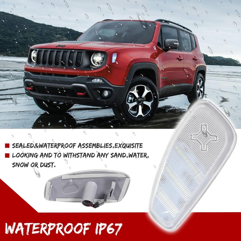 GTINTHEBOX Clear Lens Ice Blue LED Side Marker Light Lamps