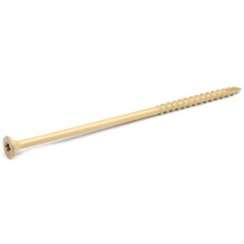 IMScrews 6 Inch Exterior Deck Screws, #10 x 6 Inch Torx (Star) Drive Long Flat Head Wood Screws for Outdoor Timber, Logs, and Landscaping Wood - Rust-Resistant Decking Screws - Tan, Pack of 25