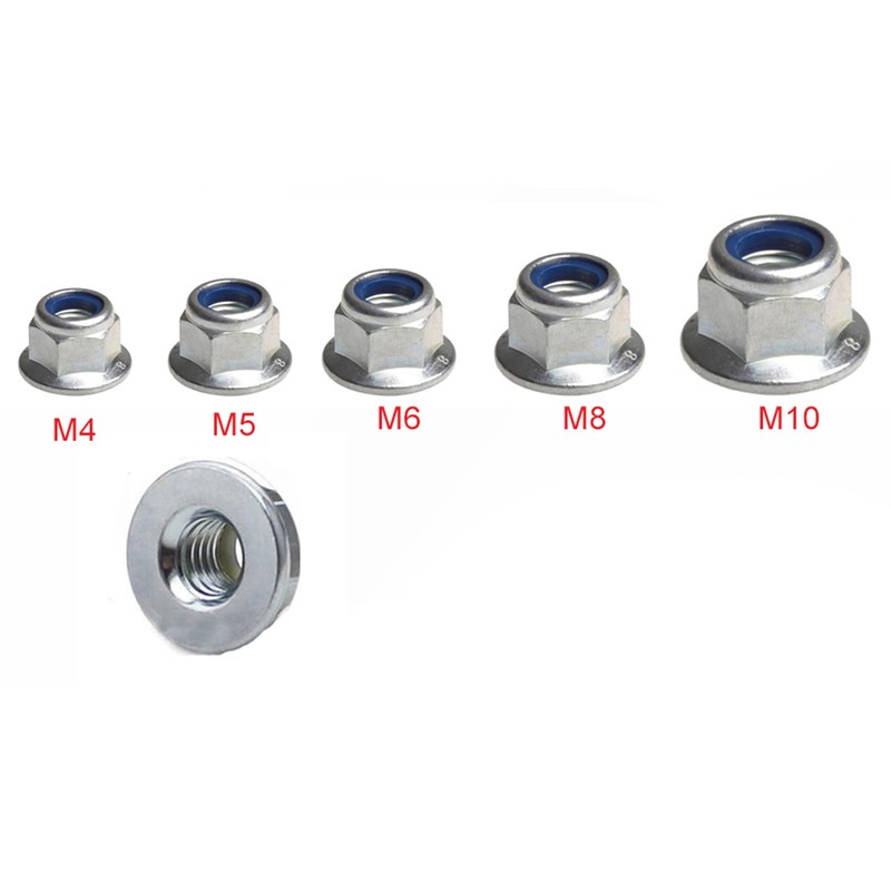 M6 Flanged Insert Nylon Self Locking Nut - A2 Stainless