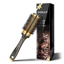 Hair Brush without Pulling - SHINLEA Brush for Curls, Round Hair Brush for Women and Children, 43 mm Nylon Round Hair Brush Made of Aluminium, Round Brush Professional for Styling, Curling, Blow