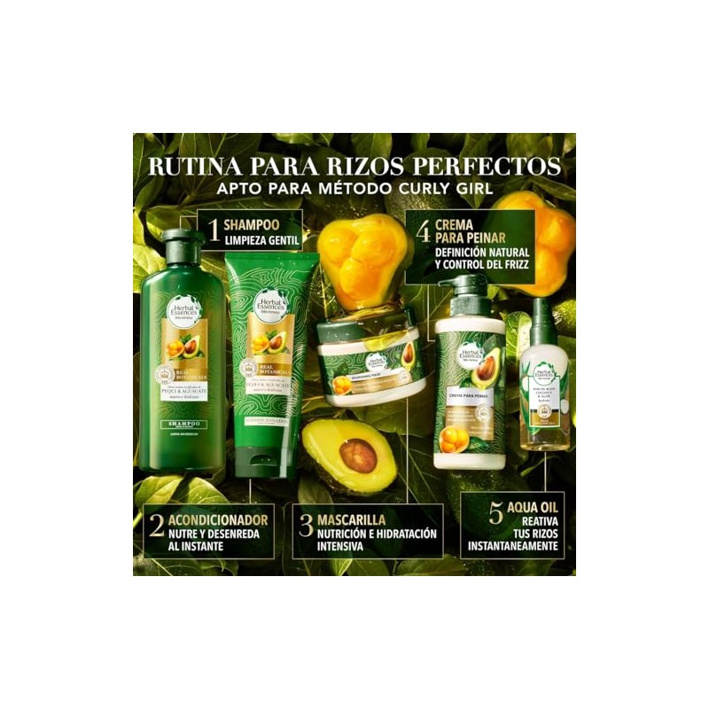 Herbal Essences Crema para peinar rizos Nutre e Hidrata Pequi