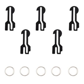 0XBIT Shopping Chip Key Chain, 5 Pieces Chip Shopping Trolley, Stainless Steel Shopping Trolley Token with Key Ring, Removable, Shopping Trolley Chip for All Shopping Baskets (Black), black