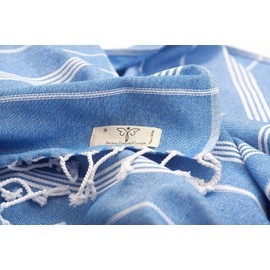 SMYRNA TURKISH COTTON Classical Series Original Turkish Beach Towel | Prewashed, 37 x 71 Inches | Peshtemal and Turkish Bath Towel for SPA, Beach, Pool, Gym and Bathroom