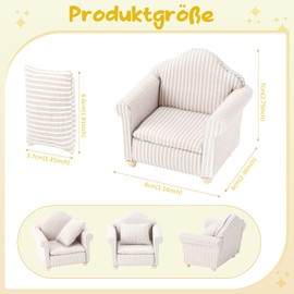 Dollhouse Furniture, Miniature Furniture Gnome Furniture, Mini Armchair, Miniature Sofa, Dollhouse Sofa Gnome Armchair, Dollhouse Sofa Equipment for Mini Dollhouses