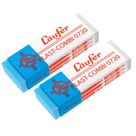 Runner 69849 Plast Combi 0720 Eraser, Pencil and Coloured Inks and TUSCHEN Blister Pack Containing 2 Eraser