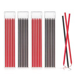 SGERUFZ 24 Pieces 2.8 mm Pencil Leads for Carpenter's Pencil, Solid Deep Hole Marker Leads Construction, Mechanical Pencil, Replacement Leads for Woodworking, Scribing, Architecture, Drawing, Black