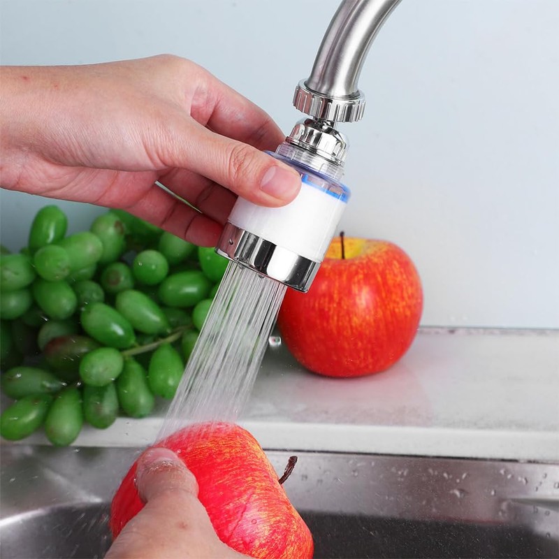 RHQFDM 2 Pieces Water Filter Faucet 360°Rotatable Faucet Filter with