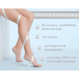 Blueline Silver Foot Cream for Dry, Sensitive and Cracked Feet (500 ml) | Foot Cream with Micro Silver for Itching & Callus | Foot Care Cream for Treating Foot Odour & Sweaty Feet