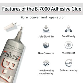 B-7000 Glue Clear for Rhinestone Crafts,Adhesive Glues for DIY Craft Makeup Jewelry Making Clothes Shoes Fabric Cell Phones Screen Repair Metal Stone Nail Art Glass handicrafts (50 ML/1.68 oz)