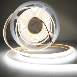 LEDENET COB White LED Strip Lights 6000K 528LEDs/M 10mm DC24V Silicone Tube LED Light Outdoor Waterproof IP67 Linear FCOB LED Tape Lights 16.4ft for Garden, Backyard, Wheel Lights