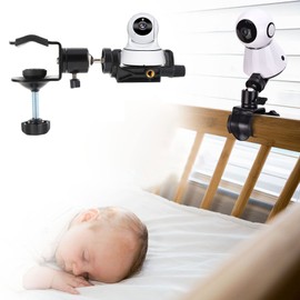 Petyoung Baby Camera Monitor Mount Bracket, 360 Degrees Rotatable Adjustable Holder Flexible Camera Stand for Crib Nursery