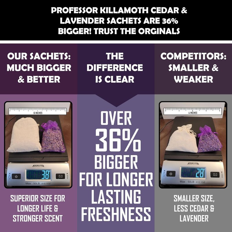 Professor Killamoth Cedar Chips and Lavender Sachets (20 Pack) -