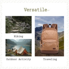 TSD Urban Canvas Backpack,Durable Hiking Lightweighted Casual Daypack Backpacks,Sturdy Travel Backpack Perfect for Work and Travel (Khaki)