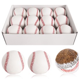 Baisidiwei 12 Pack Standard Size Adult Baseballs Unmarked & Leather Covered Training Ball Practice Baseball for Kids