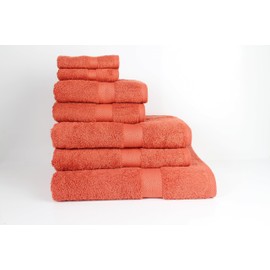 Bentley Priory Luxor Spa Towel 4 Pack of Face Flannels made from Absorbent 600 GSM Combed Cotton Multi Packs of Wash Cloths (PAPRIKA)
