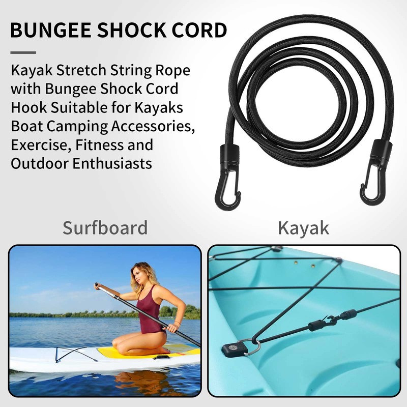 1/4" X 50' Elastic Bungee Shock Cord Kayak Stretch String