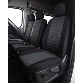 TOYOUN Cloth Van Seat Covers Universal Fit Most Vans Trucks Lorry Front Seat Covers Single & Double Car Seat Covers for Single Driver and Double Passenger Seat 2+1 seat Covers, Gray