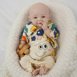 Zilasegy Full Silicone Baby Dolls,18-in Silicone Realistic Newborn Baby Doll, Non Vinyl 1:1 Lifelike Reborn Sleeping Dolls for 3+ Years Old (Mollie-Ivory)