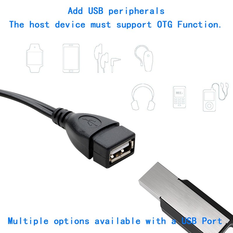 ZJKJHJY 2-in-1 Micro USB to USB Adapter (OTG Cable +