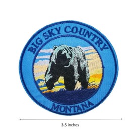 Cute-Patch Big Sky Country Montana National Park Embroidered Iron on Patches Sew on Emblem