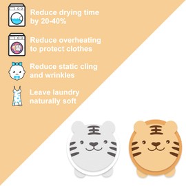 Freshore XL Size Wool Dryer Balls 6 Pcs - Over 2000 Loads,Lovely Tiger Appearance-Reusable,Hypoallergenic Baby Safe & Chemical Free to Reduce Sticky Wool When Drying & Shorten Drying Time…