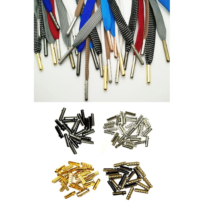 Samcos Shoe Laces, Tips, Metal Fittings, Set of 80, Shoe