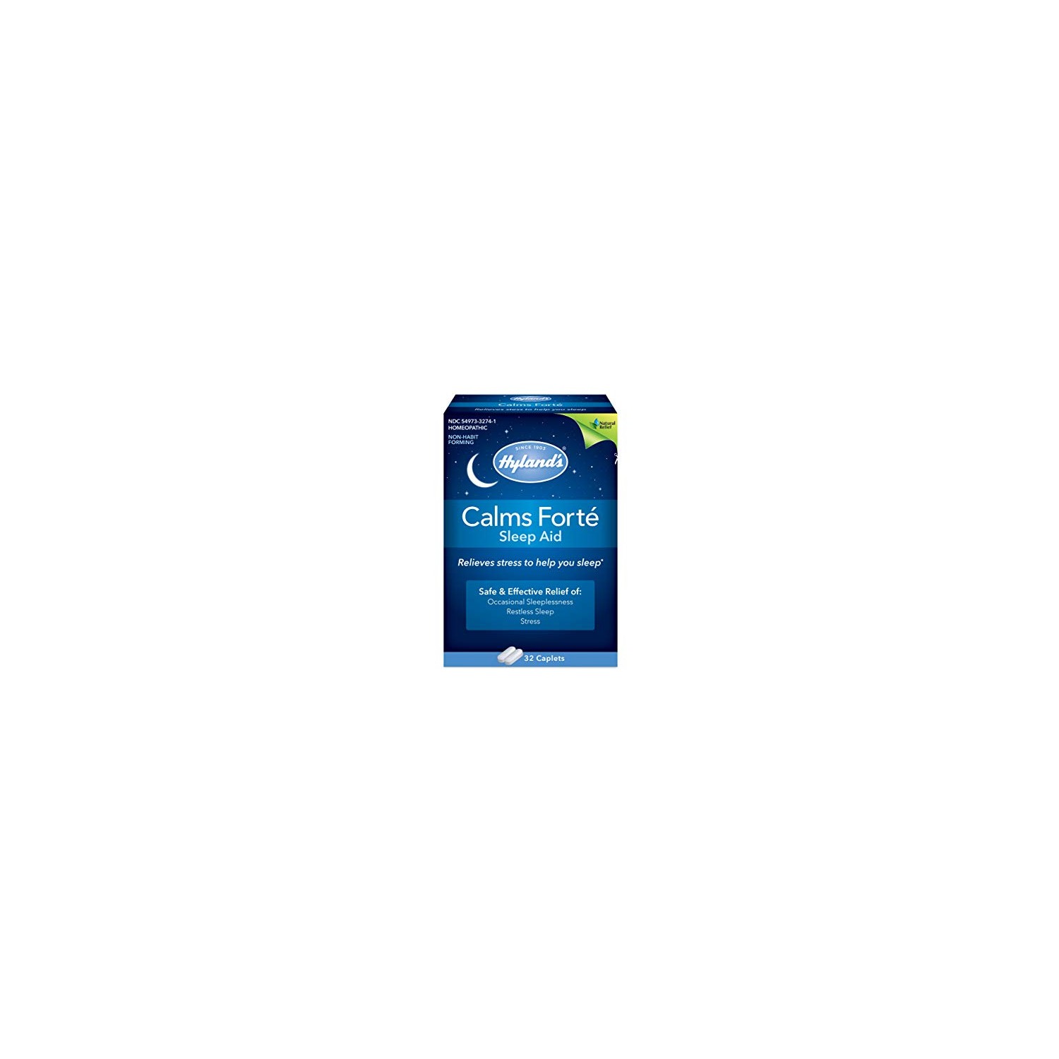 Hyland's Calms Forte' Sleep Aid Caplets, Natural Relief of Nervous ...