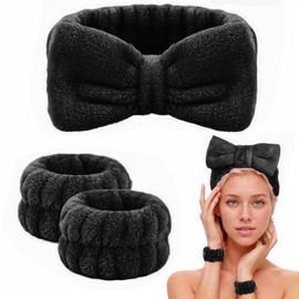 LIEWEILS Spa Headband,Makeup Headband Set,For Face Washing Skin Care Accessories,Girls Headbands and Wristbands for Washing Face Head and Wrist Band Set