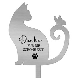 Namalu Metal Memorial Plaque Cat Grave Plate with Engraving Keepsake of Deceased Cat Garden Decoration Grave Stake with Saying Grave Decoration for Keepsake Weatherproof Animal Grave Decoration Gift