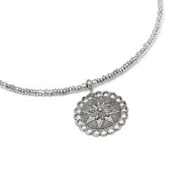 VLNET Vestopazzo Silver Plated Flower Star Feather Pendant Necklace Adjustable 100% Handmade Nickel Plated Taglia unica Sterling Silver No Gemstone, Sterling Silver, No Gemstone