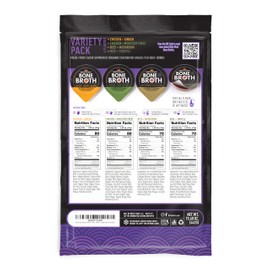 Brite Start Bone Broth - Variety Pack - 12 Count - Keto Friendly Concentrate with 16g Collagen, 20g Paleo Protein - Made from Free Range Chicken Bones & Grass Fed Beef - Single Serve Packets