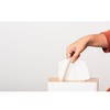 White Tissue Box Cover Padang with Bamboo Top - Elegant
