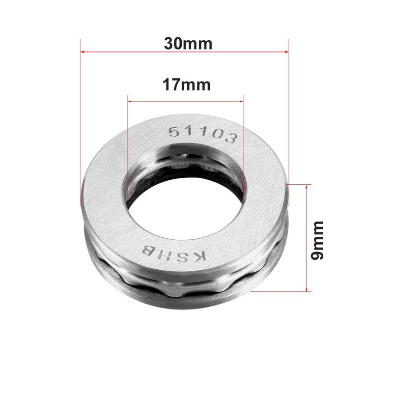 sourcing map 51103 Thrust Ball Bearings 17mm x 30mm x