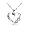 Accent Diamond Heart Pendant Necklace in Sterling Silver with Chain